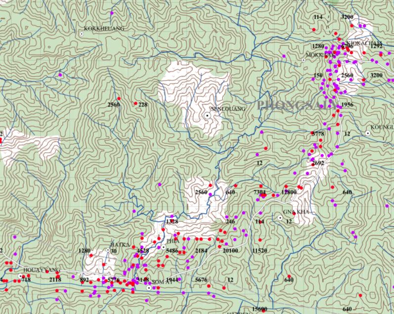 Project Phongsali 2011: U.S. bomb data maps are an incomplete but essential source of information.