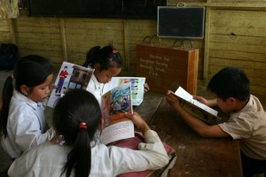 Project Phongsali 2011: Teachers are thankful for Book Box Libraries.  For the first time, students have reading books in their hands.
