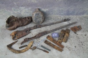 Project Sekong 2012: Occasionally, as we dig we find bodies of soldiers.  But we need to continue our search for ordnance.